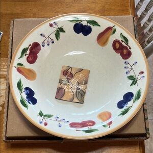 Longaberger Fruit Medley Pottery Pasta Bowl